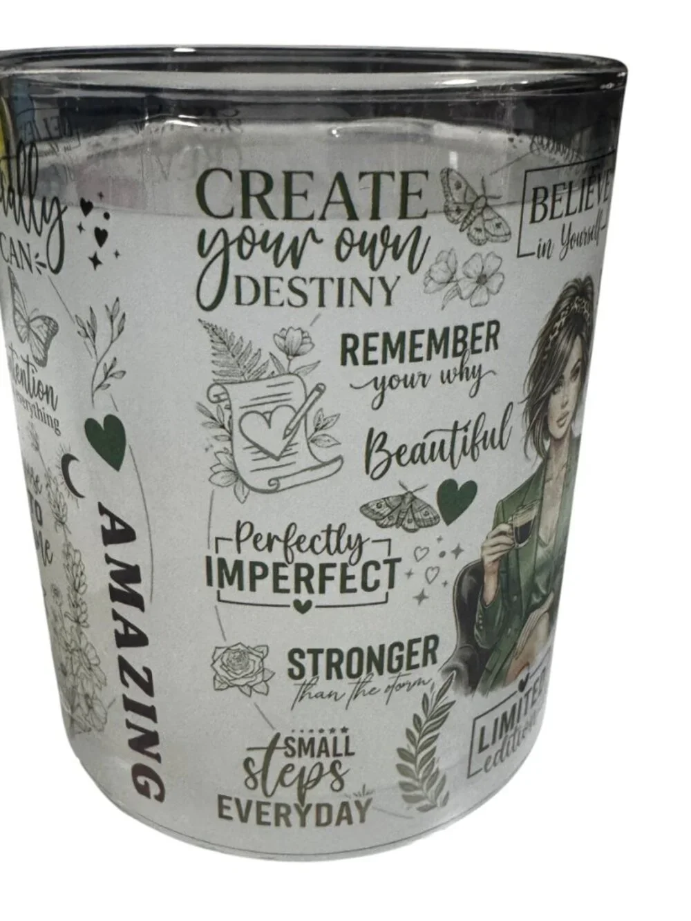 Inspirational Quotes Glass Coffee Mug for Women